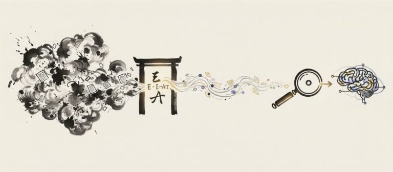 Google EEAT illustration - i japansk stil