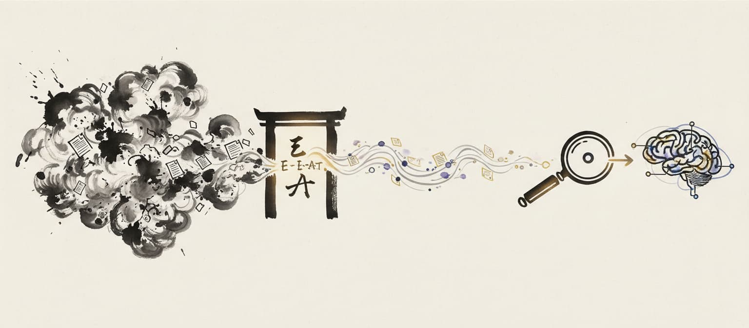 Google EEAT illustration - i japansk stil