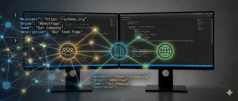 Eksempel på, hvordan schema data kan se ud for en “om-os” side
